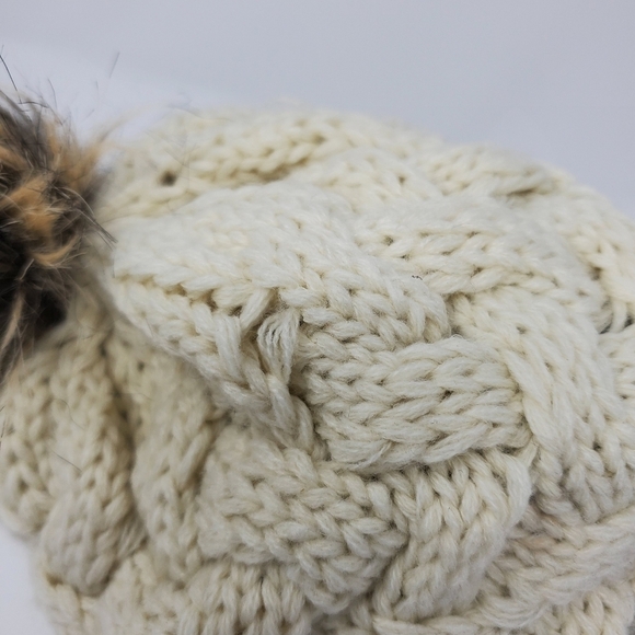 NFL APPAREL ARIZONA CARDINALS FOOTBALL CREAM KNITWEAR POM POM BEANIE WOMEN OS - Picture 11 of 12